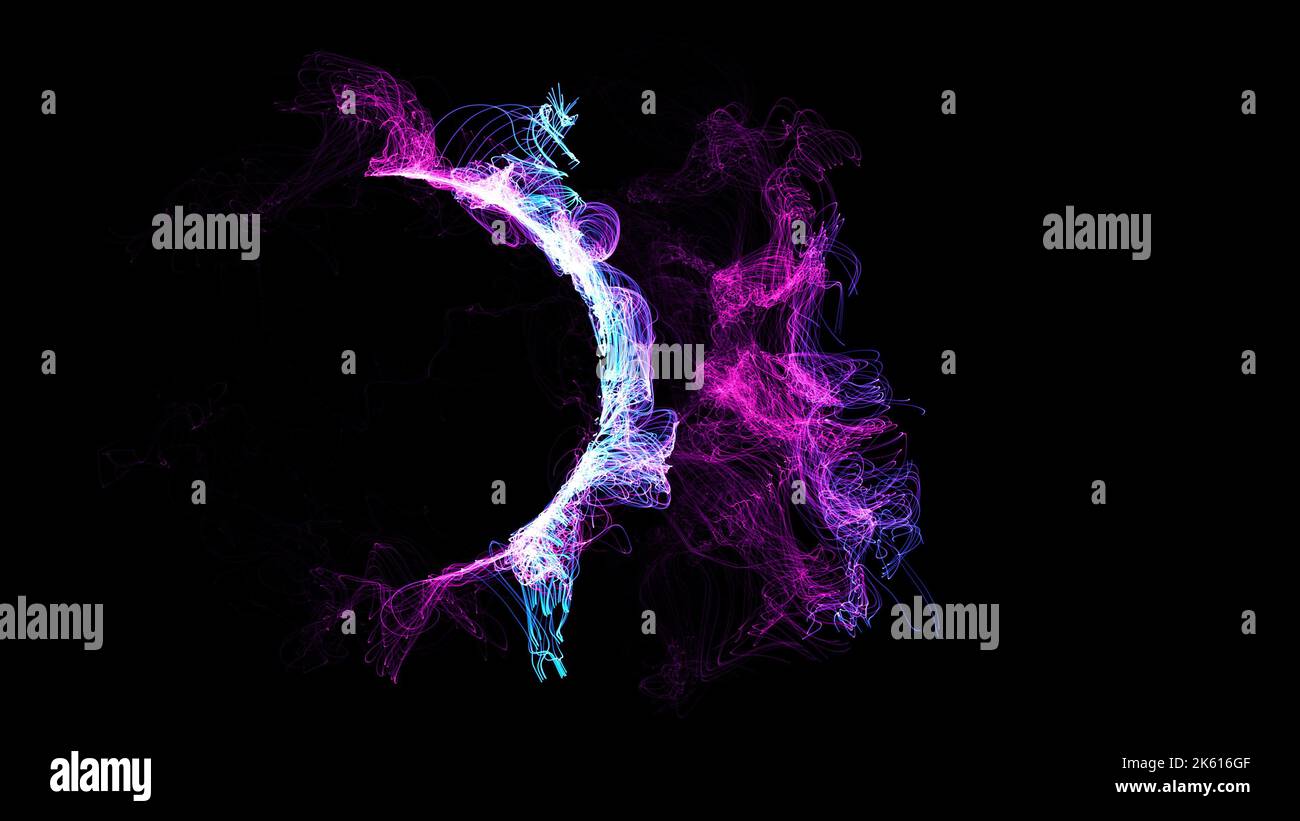 3D rendering cosmic energy strings. Energy flows in the form of thin ...