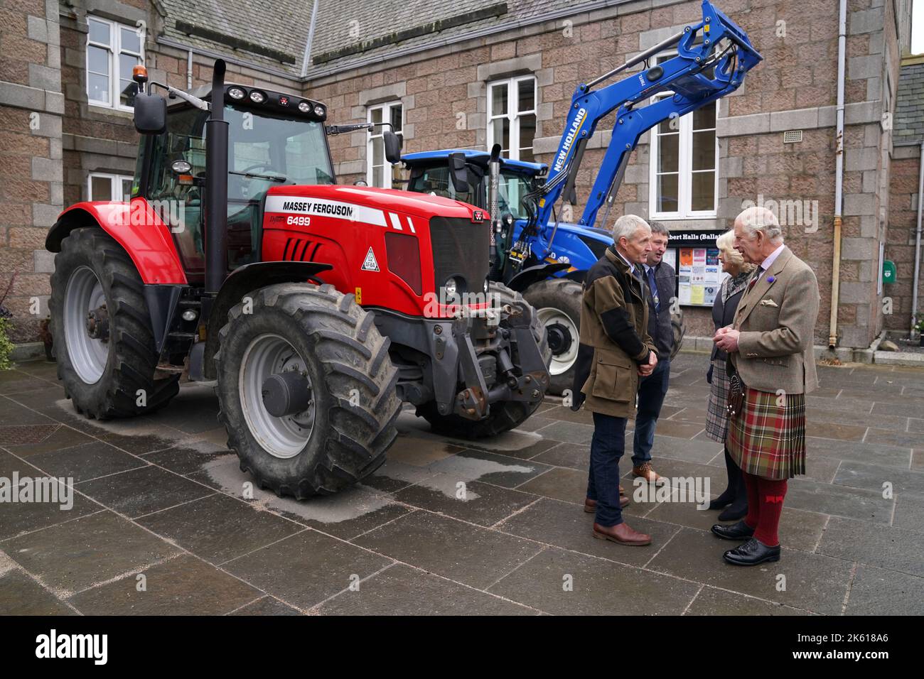 King Charles III and the Queen Consort meet farmers and their tractors