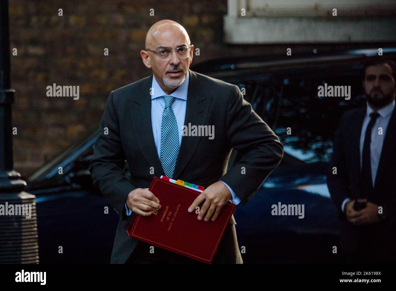 Downing Street, London, UK. 11th October 2022. Ministers attend the first Cabinet Meeting at 10 Downing Street since the Conservative Party Conference last week. Nadhim Zahawi MP, Chancellor of the Duchy of Lancaster, Minister for Intergovernmental Relations and Minister for Equalities. Photo:Amanda Rose/Alamy Live News Stock Photo
