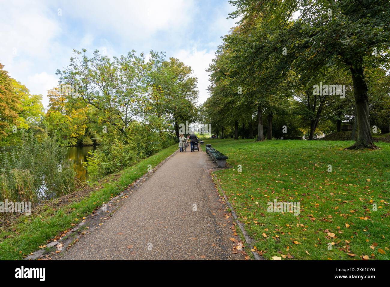 Copenhagen, Denmark. October 2022. view of the Churchill park, a green area surrounding the Kastellet fortress in the city center Stock Photo