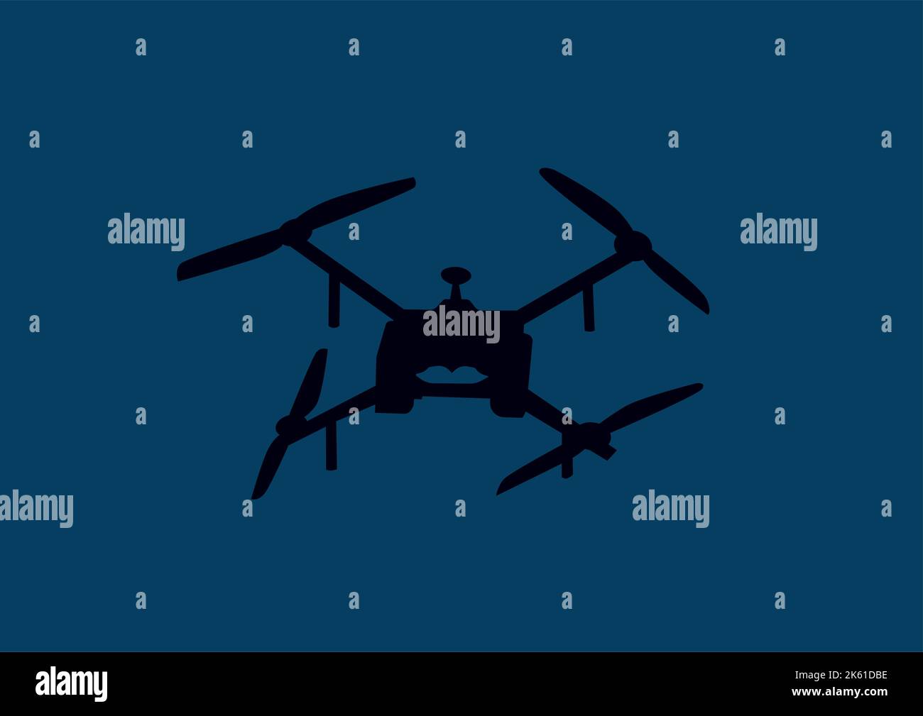 illustration of military and autopilot quadcopter drone isolated on