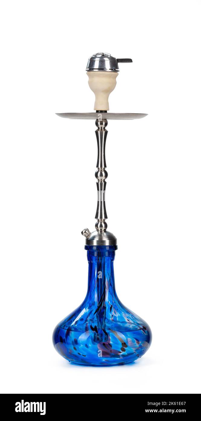 Modern hookah isolated on white background. Stock Photo