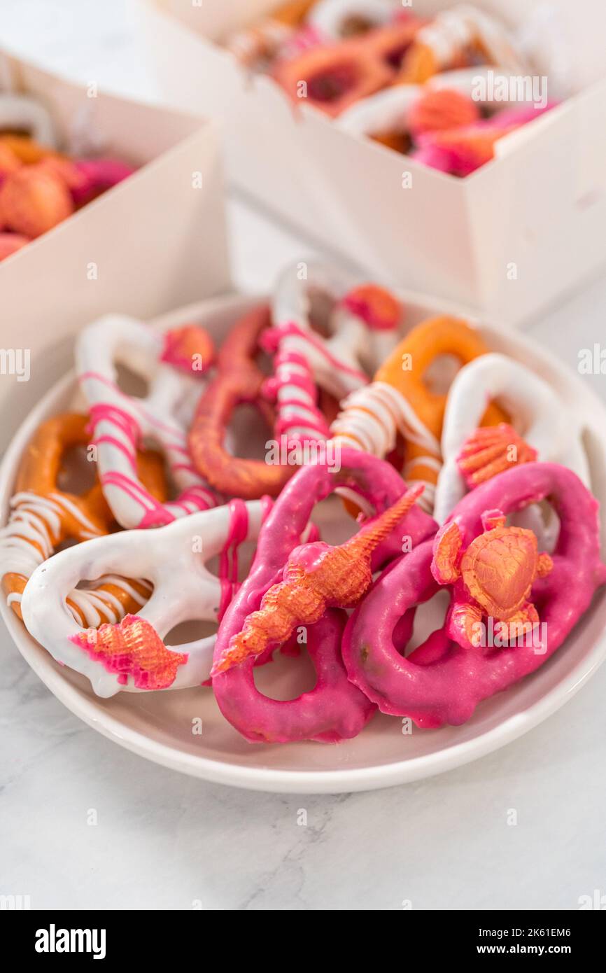 Gourmet Chocolate Covered Pretzel Twist Stock Photo Alamy