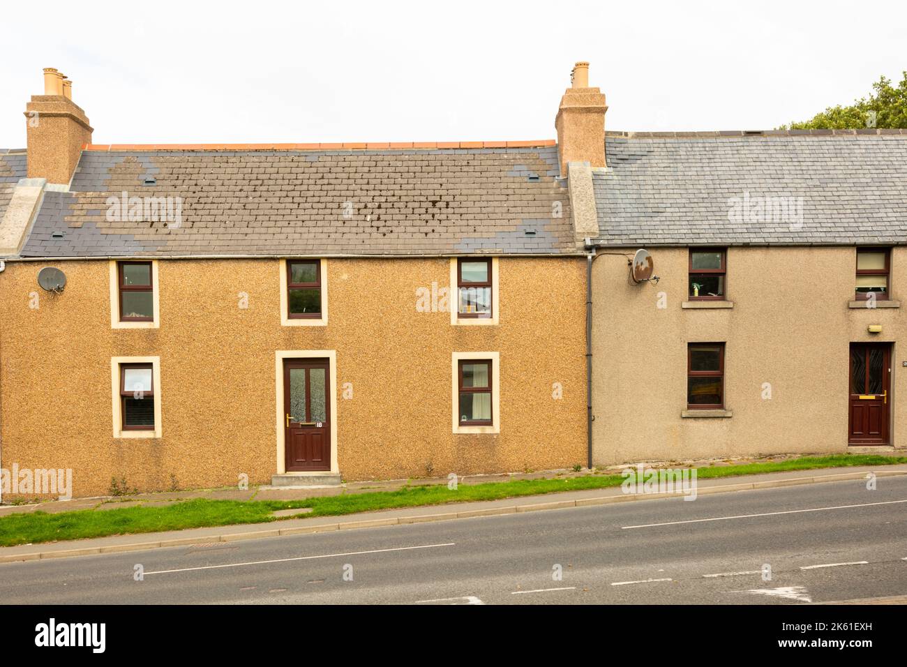 Terraced houses, Kirkwall, Orkney, UK Stock Photo