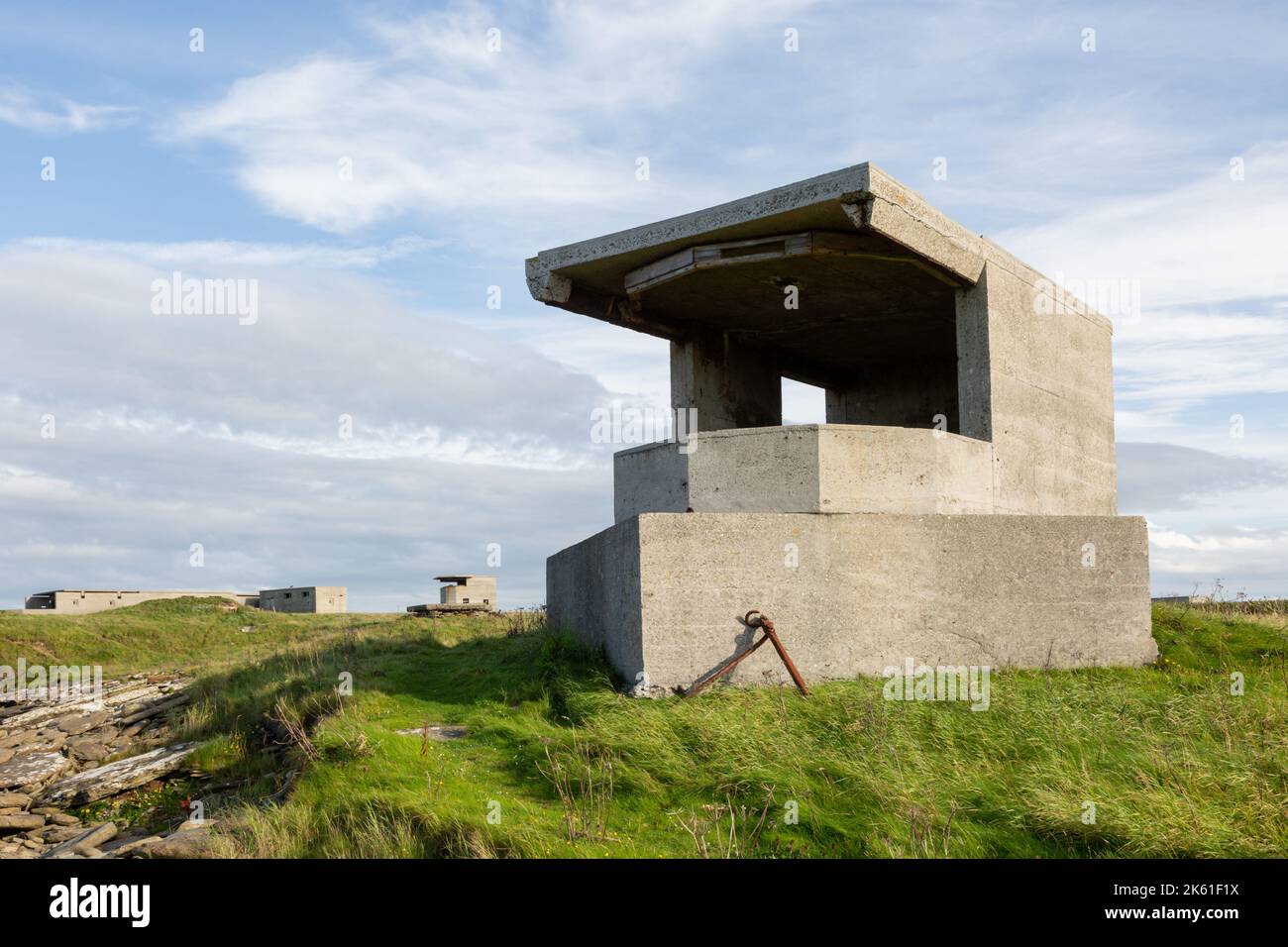 Gun emplacement, from world war two, Rerwick Head, Orkney, UK 2022 Stock Photo