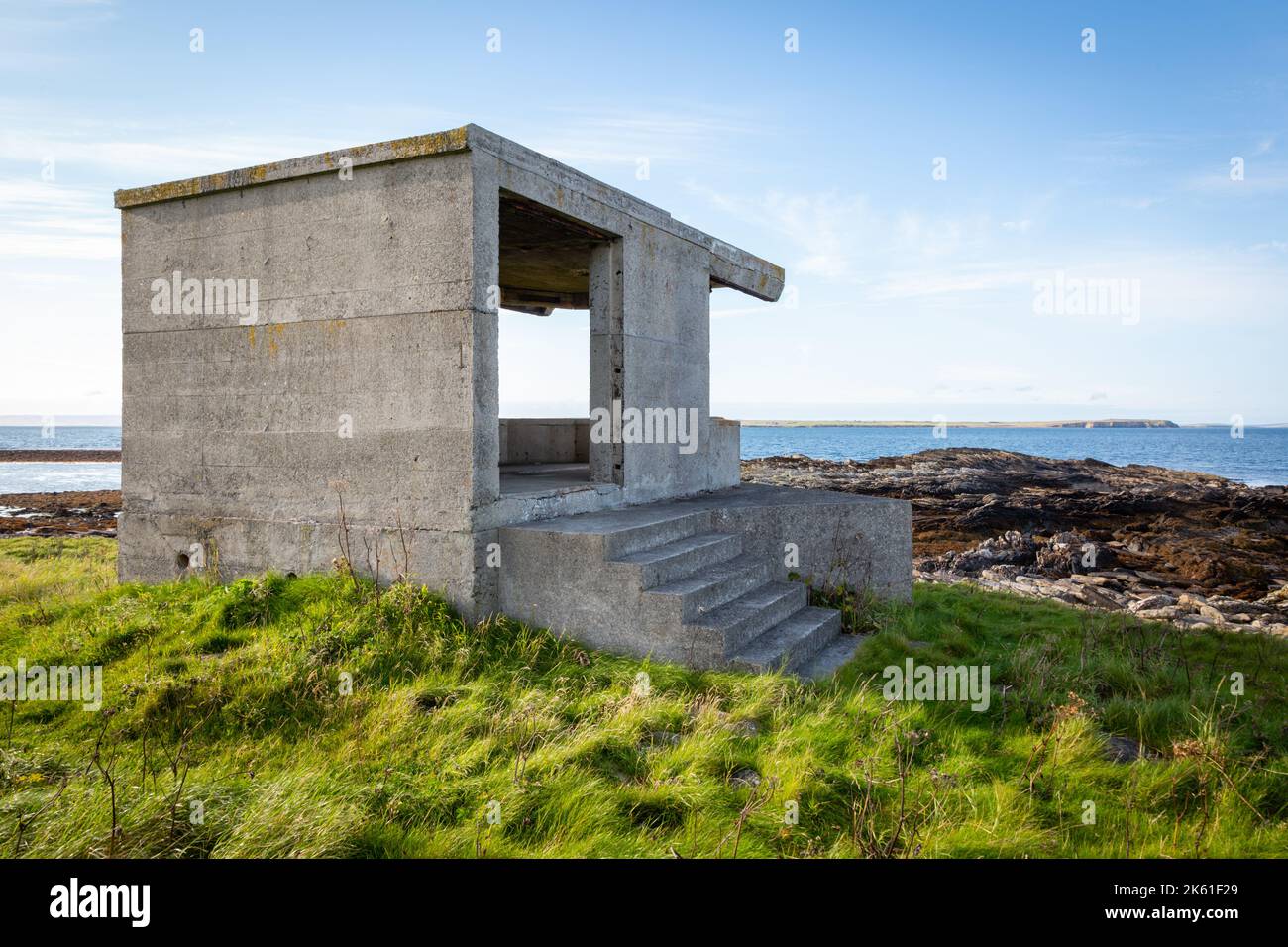 Gun emplacement, from world war two, Rerwick Head, Orkney, UK 2022 Stock Photo