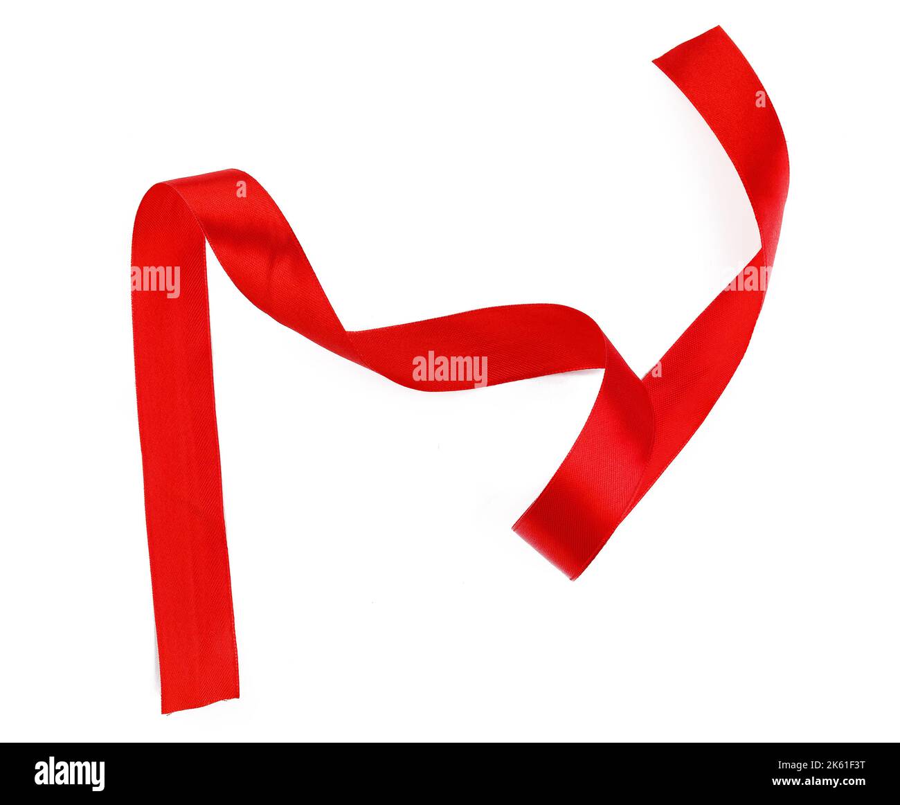 Shiny red satin ribbon isolated on white background Stock Photo - Alamy