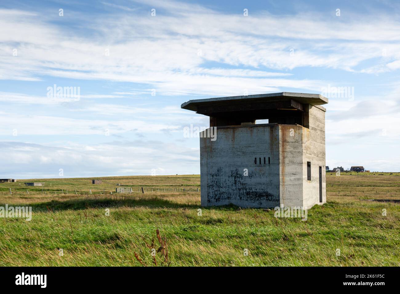 Searchlight post from world war two, Rerwick Head, Orkney, UK 2022