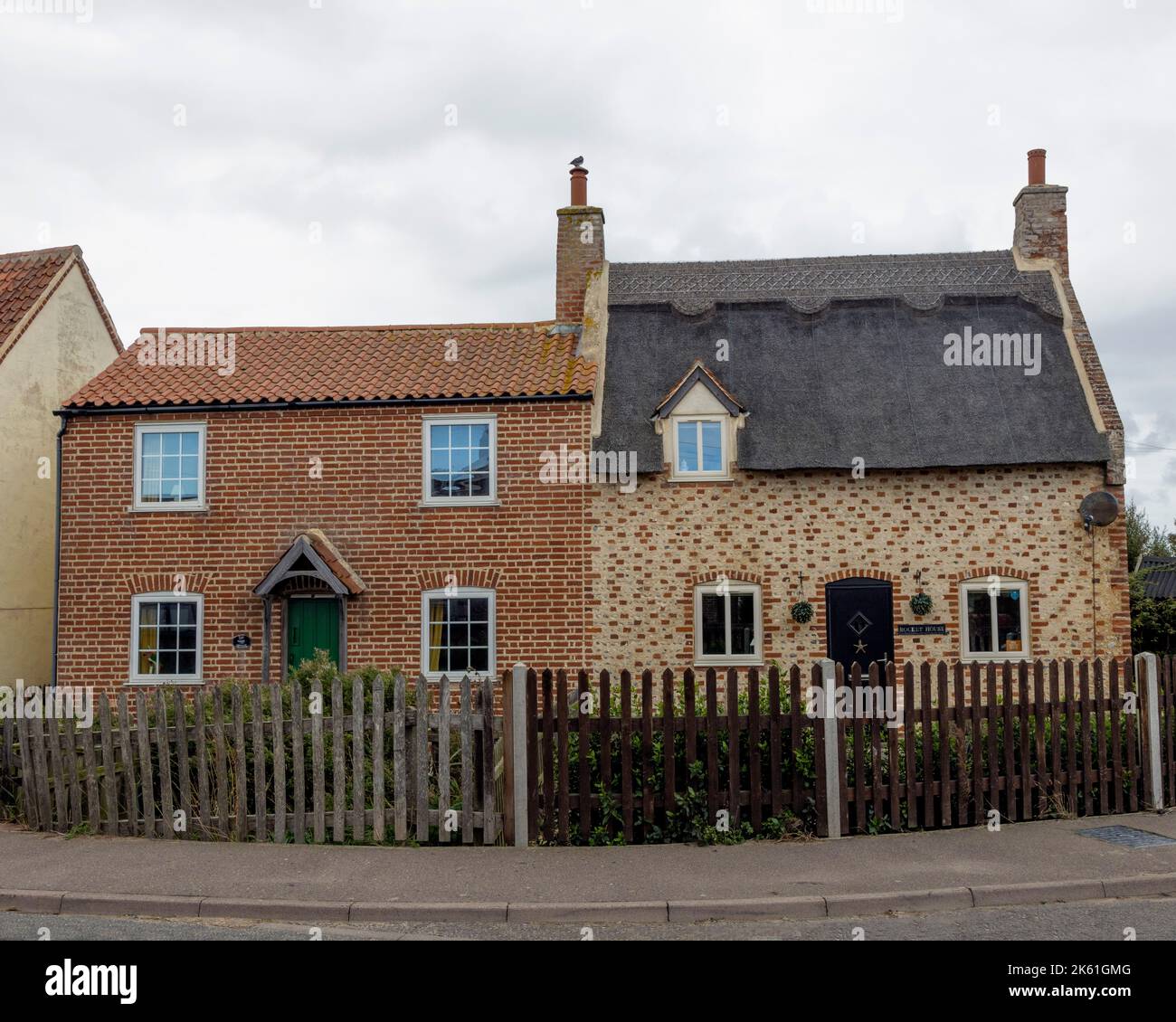 Two historic houses in Sea Palling Stock Photo Alamy