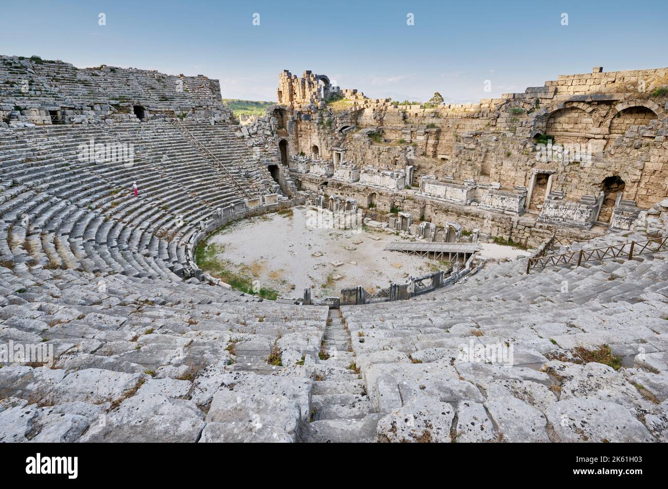 theatre of Perge, ruins of the Roman city of Perge, Antalya, Turkey Stock Photo