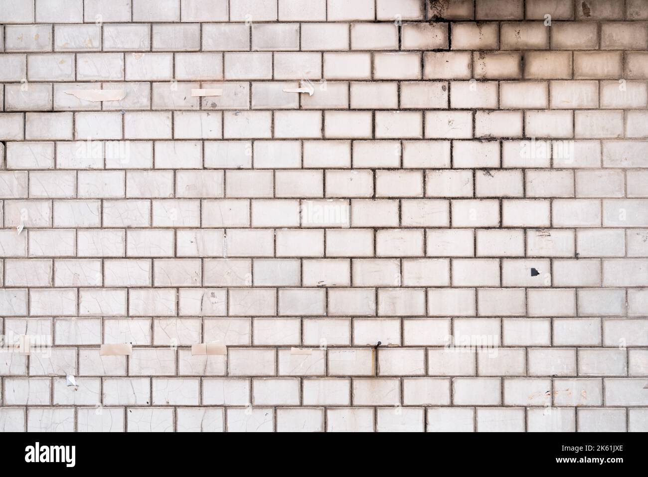 Old vintage ceramic tile wall background Stock Photo