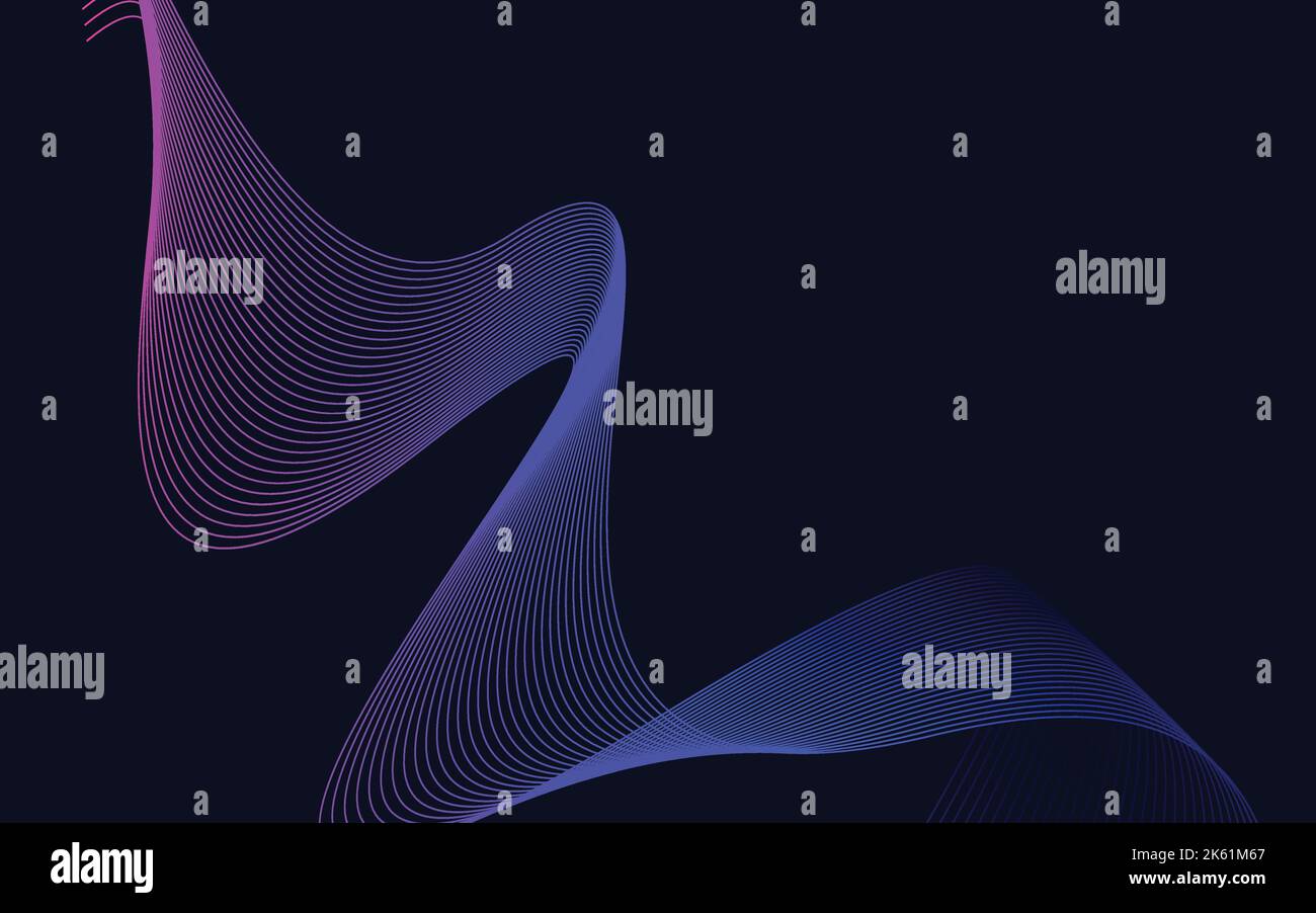 Abstract Blue wavy Lines background Vector Illustration Stock Vector