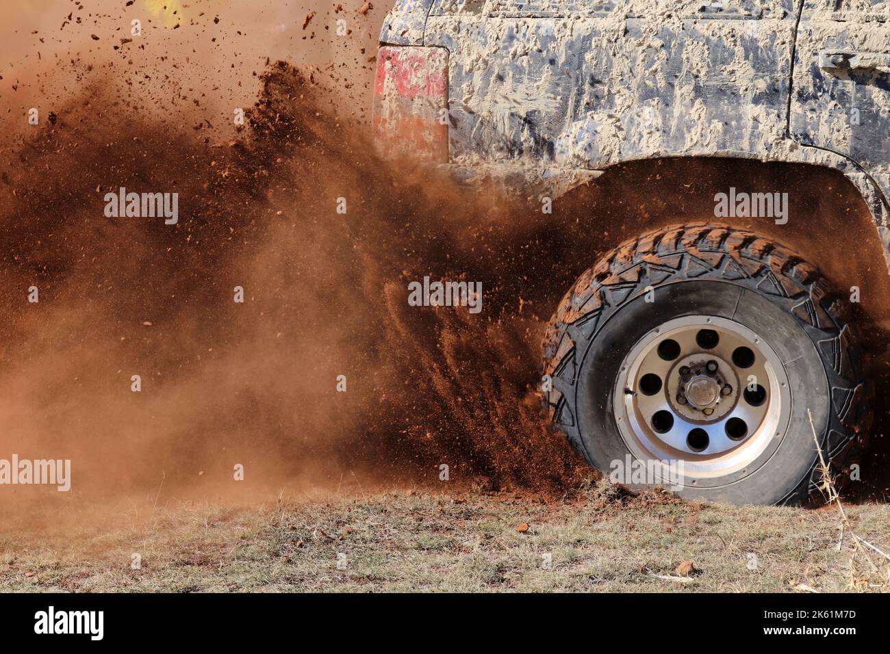off-road racing on dusty terrain Stock Photo - Alamy