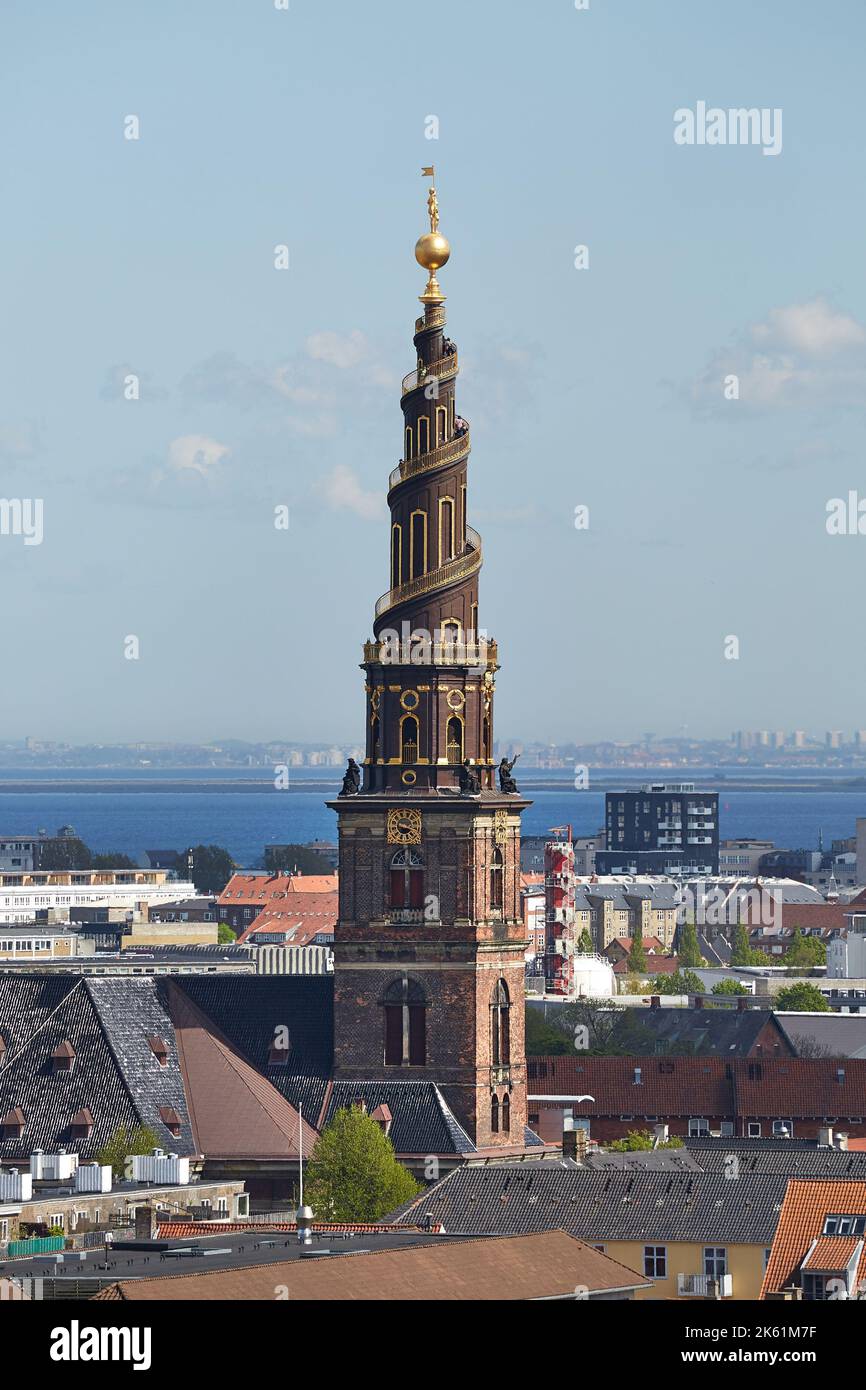 View of copenhagen, church tower Stock Photo