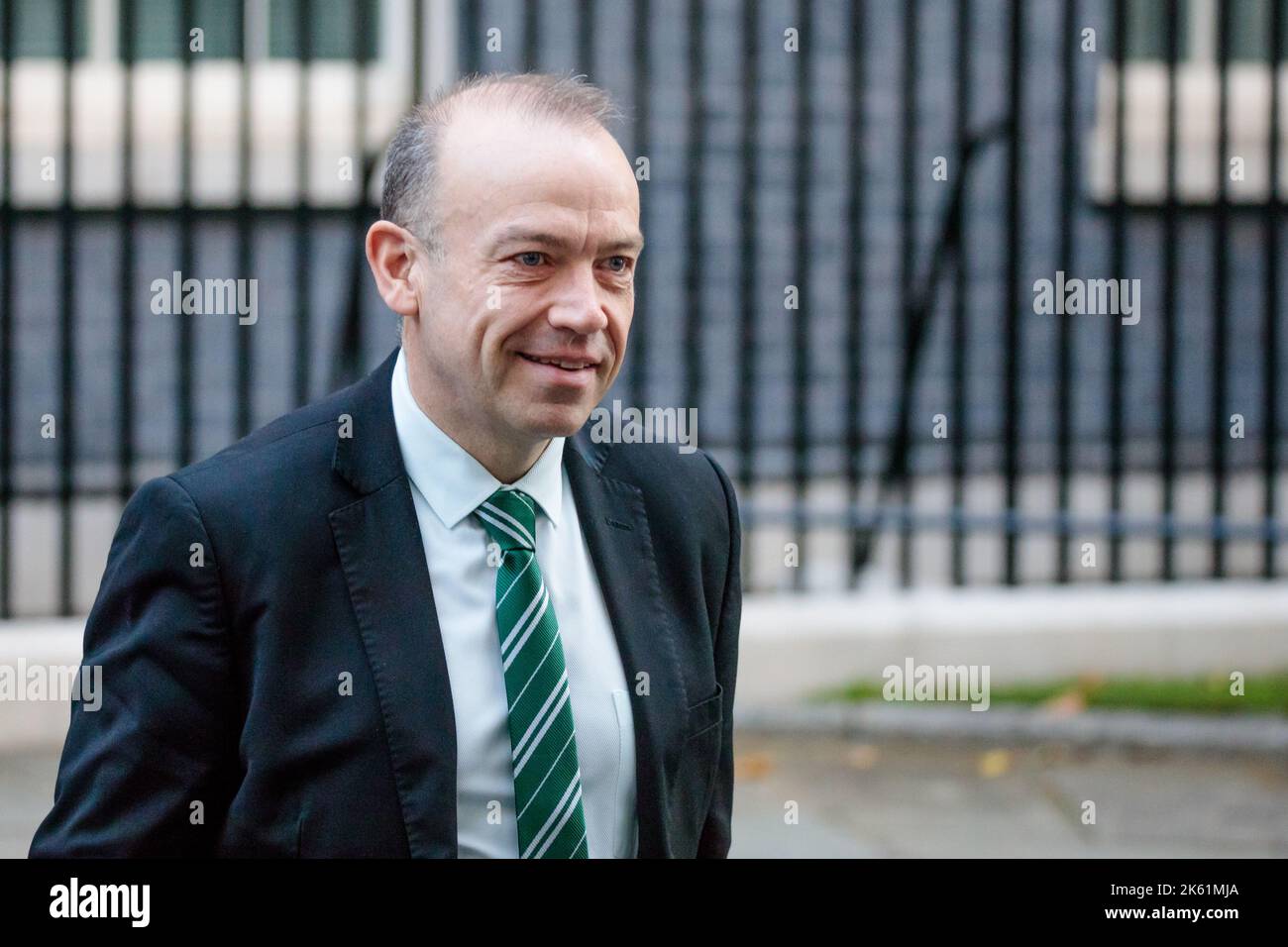 Downing Street, London, UK. 11th October 2022. Ministers attend the first Cabinet Meeting at 10 Downing Street since the Conservative Party Conference last week. Chris Heaton-Harris MP, Secretary of State for Northern Ireland. Amanda Rose/Alamy Live News Stock Photo