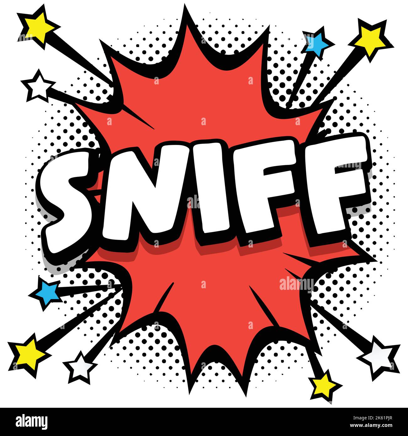 sniff Pop art comic speech bubbles book sound effects Vector Illustration Stock Vector Image