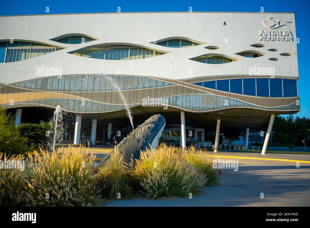 Antalya, Turkey September 26, 2022 The building of Antalya aquarium with longest tunnel in