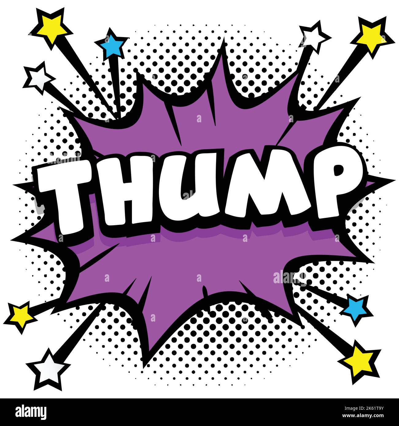thump Pop art comic speech bubbles book sound effects Vector