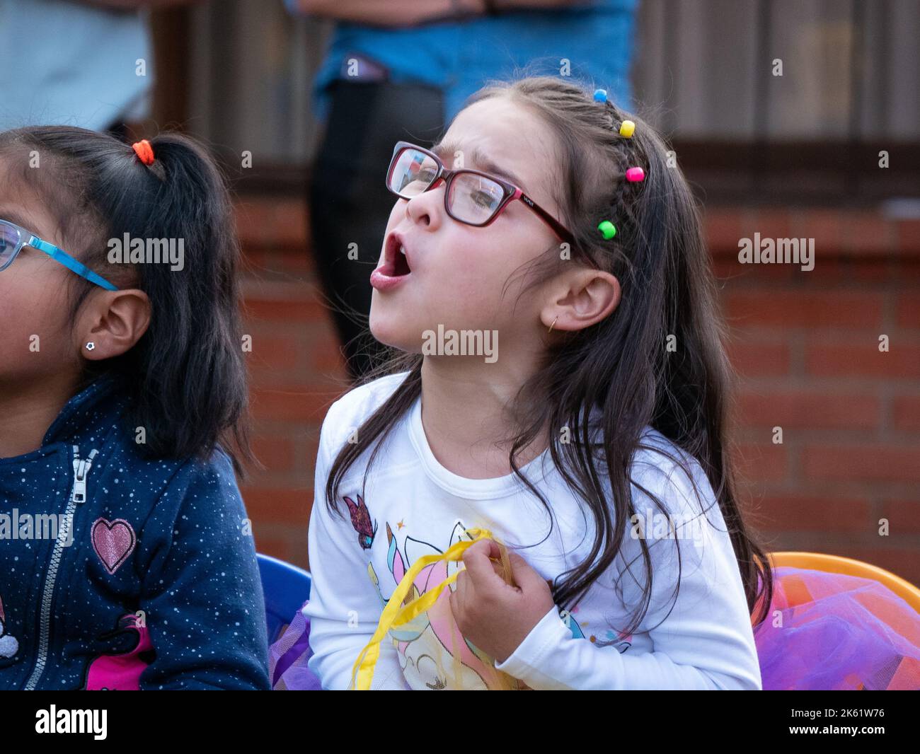 La Paz, Bolivia - September 10 2022: Portrait of a Little Bolivian Girl