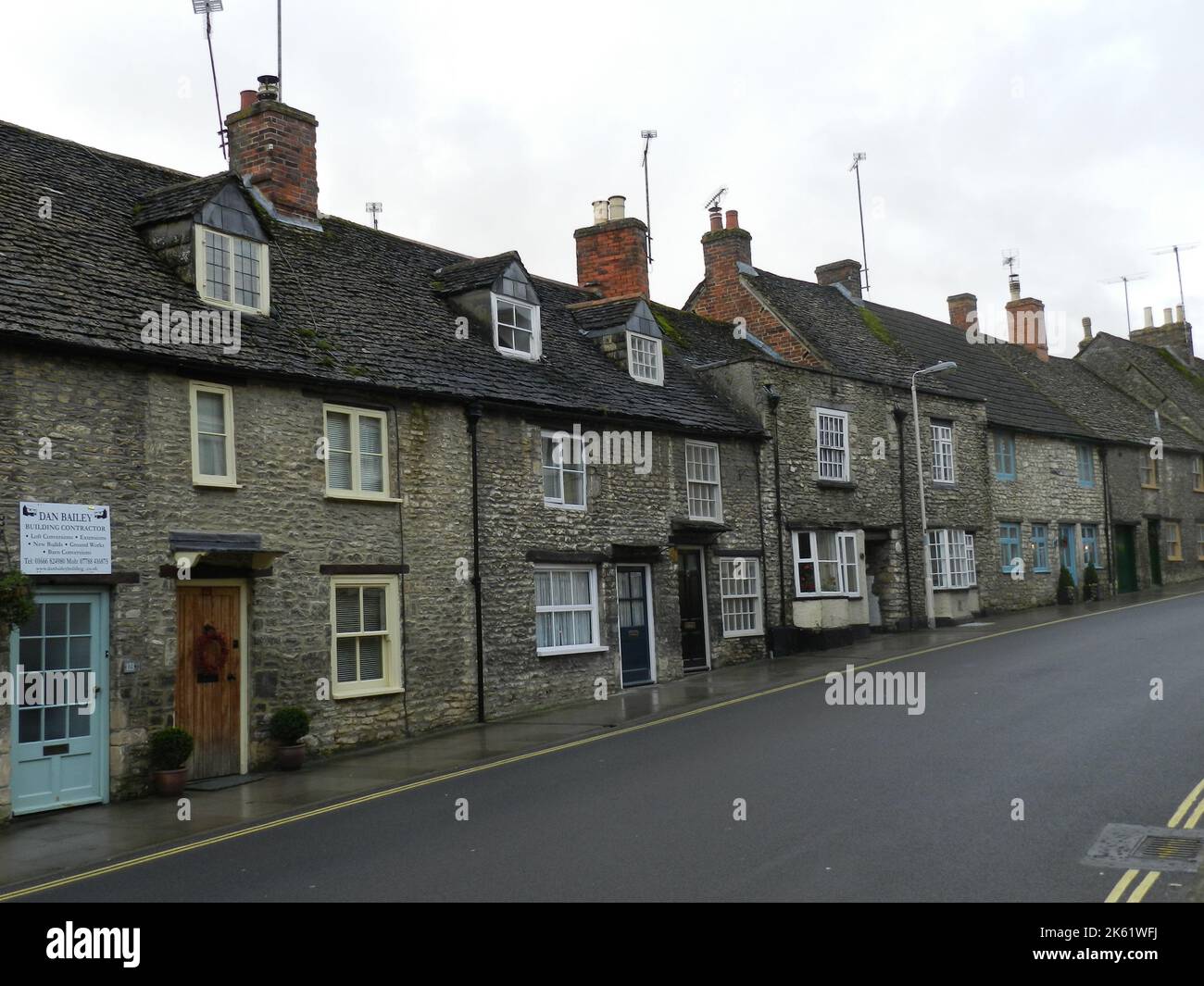 England, Wiltshire, Malmesbury:  well-preserved original dwelling houses near the centre of the town. Stock Photo