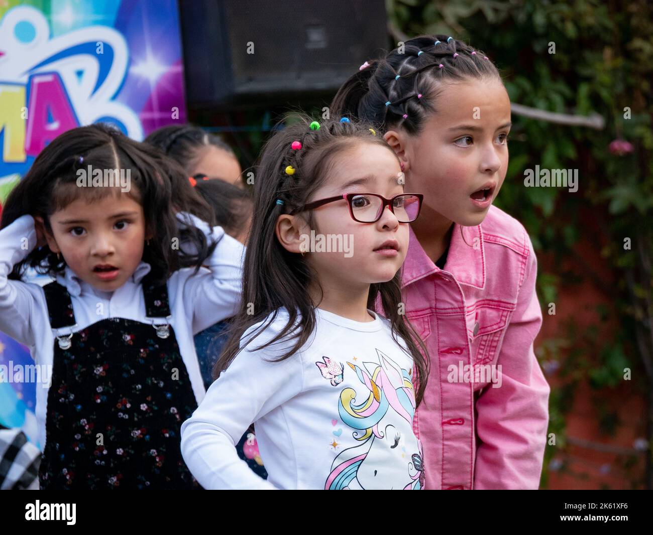 La Paz, Bolivia - September 10 2022: Bolivian Children Playing in a