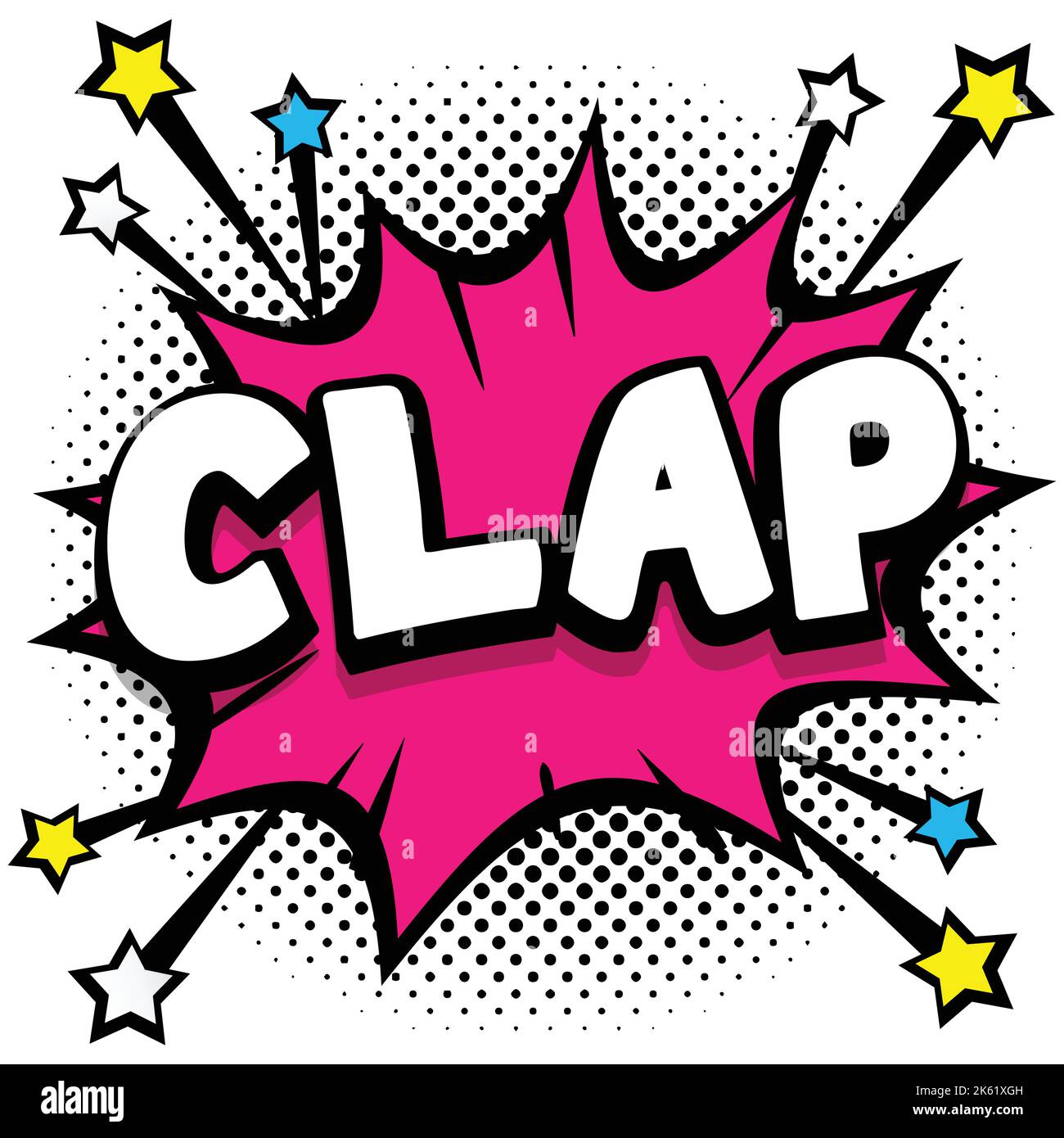 clap Pop art comic speech bubbles book sound effects Vector