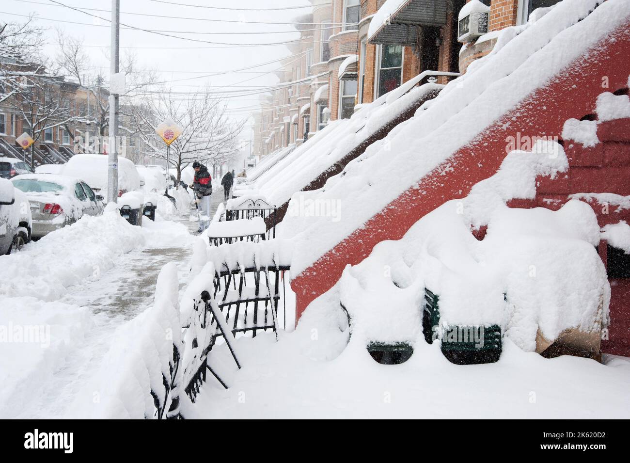 Ridgewood New York City neighborhood in winter Stock Photo
