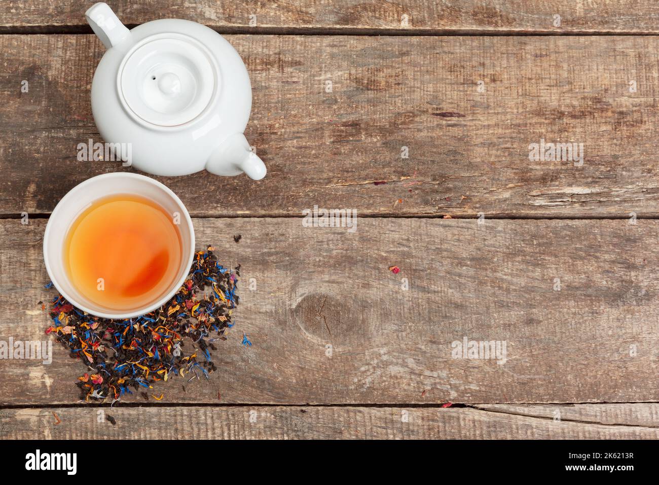 Collection of different teas in cups with tea leaves Stock Photo Alamy