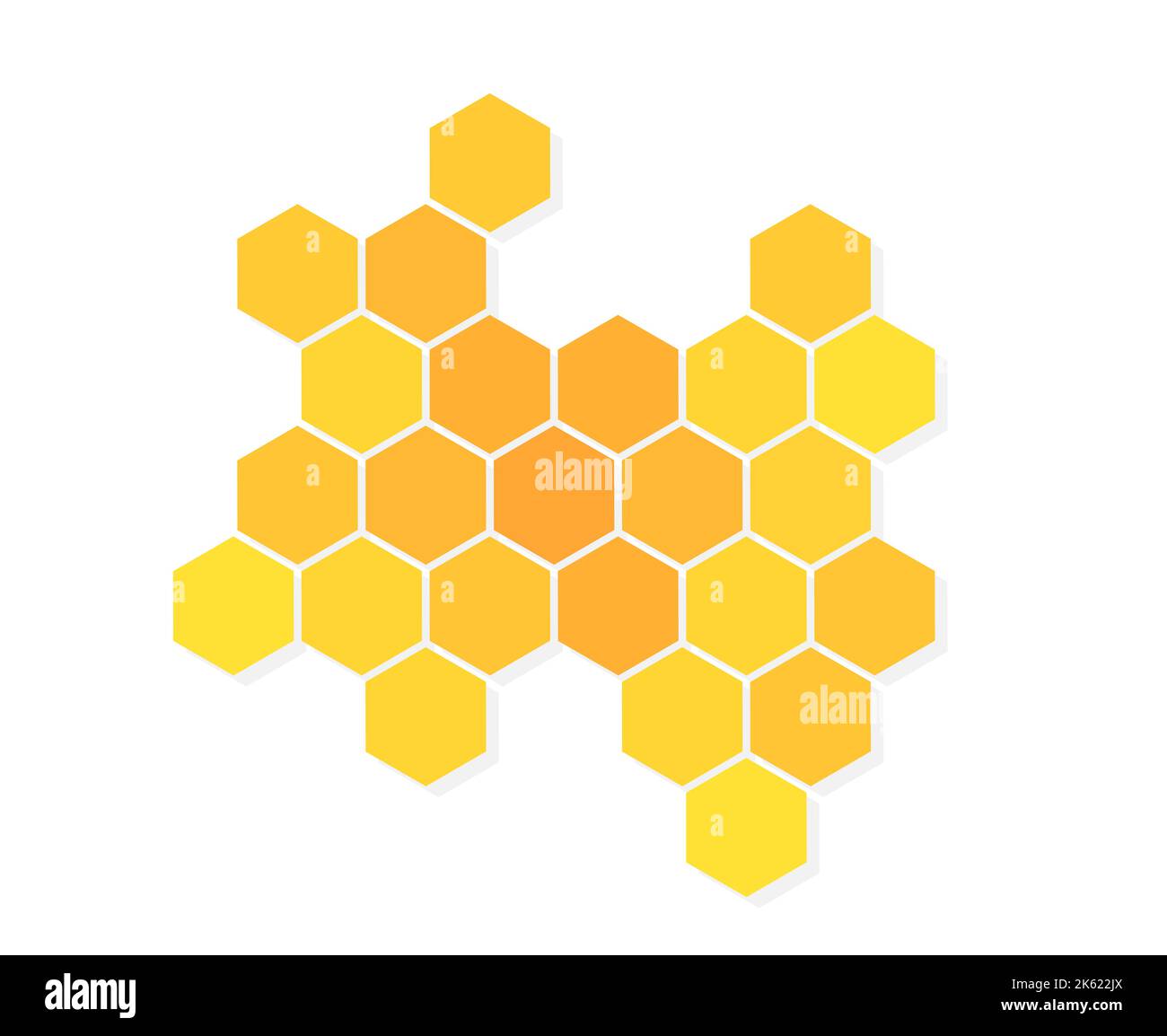 Yellow honeycomb isolated on white background. Vector illustration ...