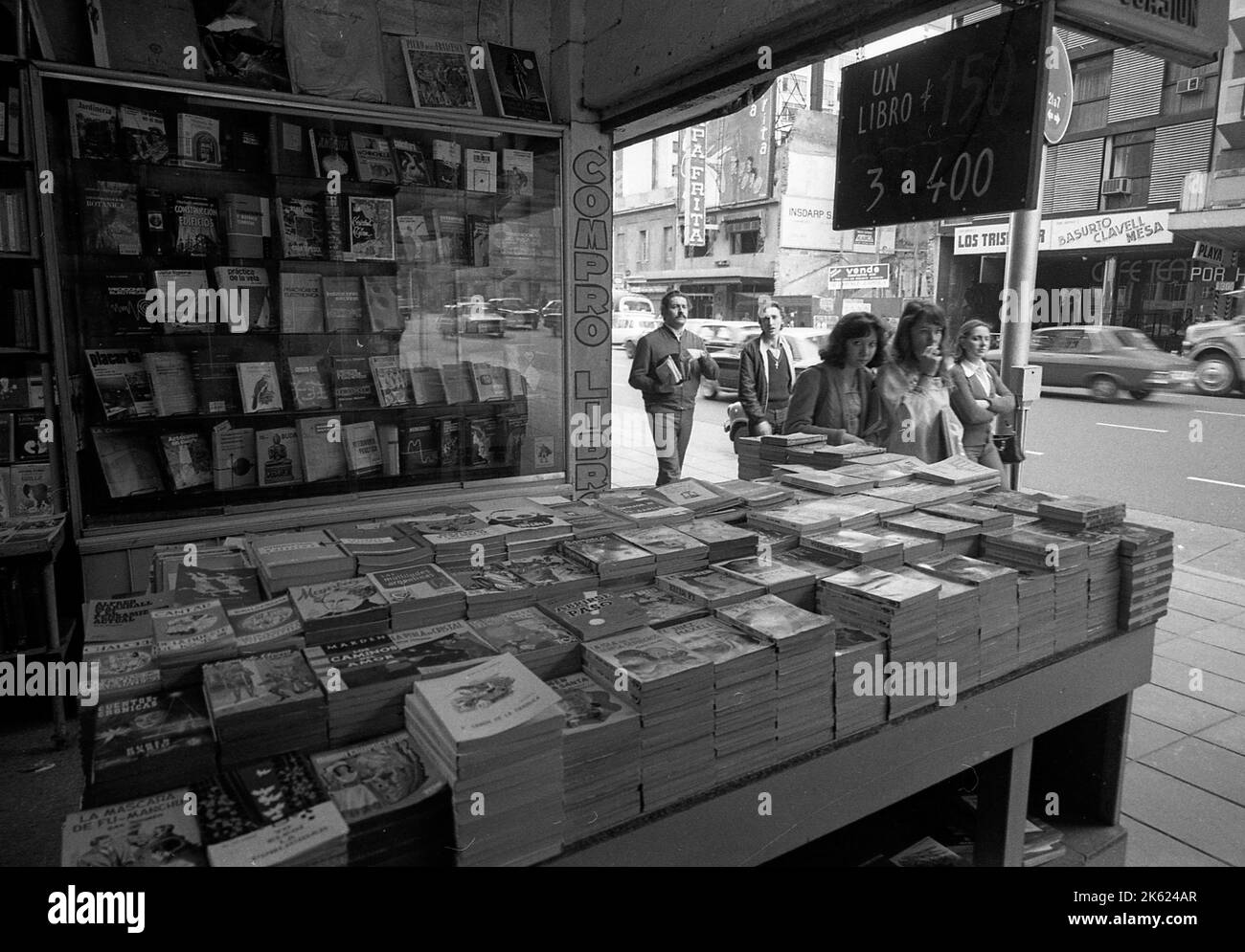 Used books store, Corrientes Avenue, Buenos Aires, Argentina Stock