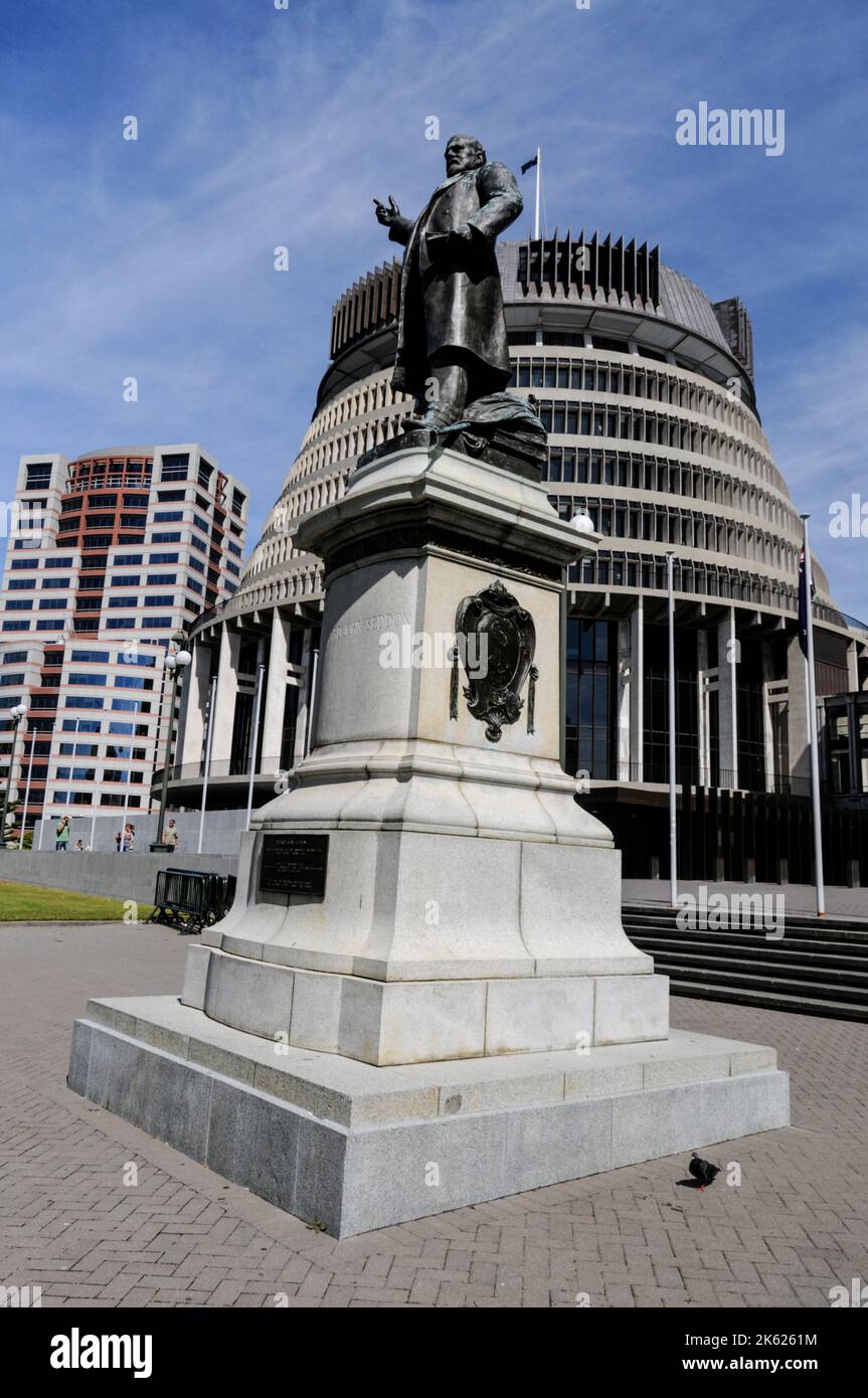 Statue of New Zealand's longest serving primer minister, Richard John