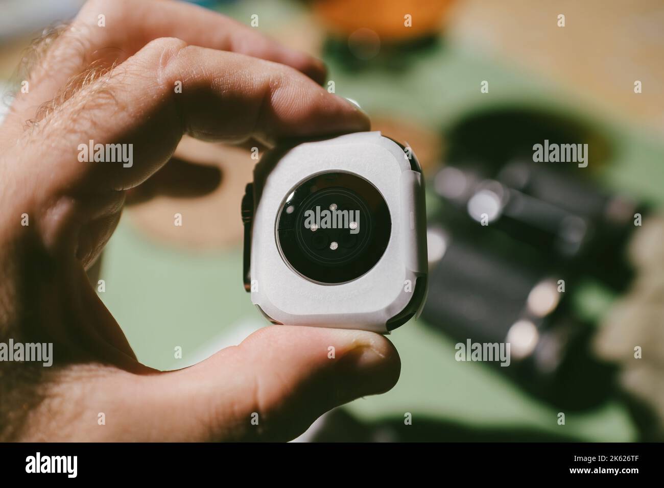 London, United Kingdom Sep 23, 2022 POV male hand showing rear of