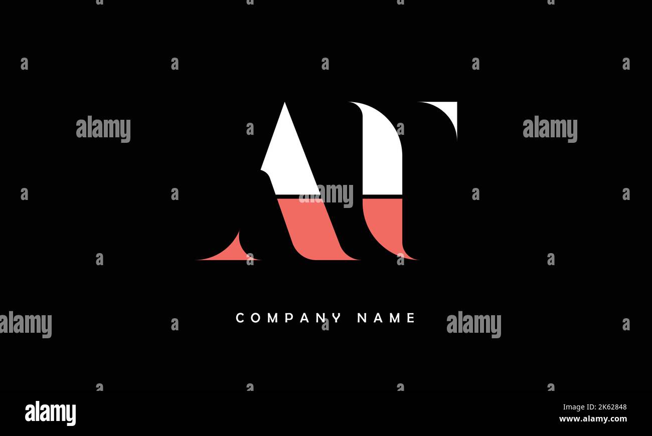 AT, TA  Abstract Letters Logo Monogram Stock Vector
