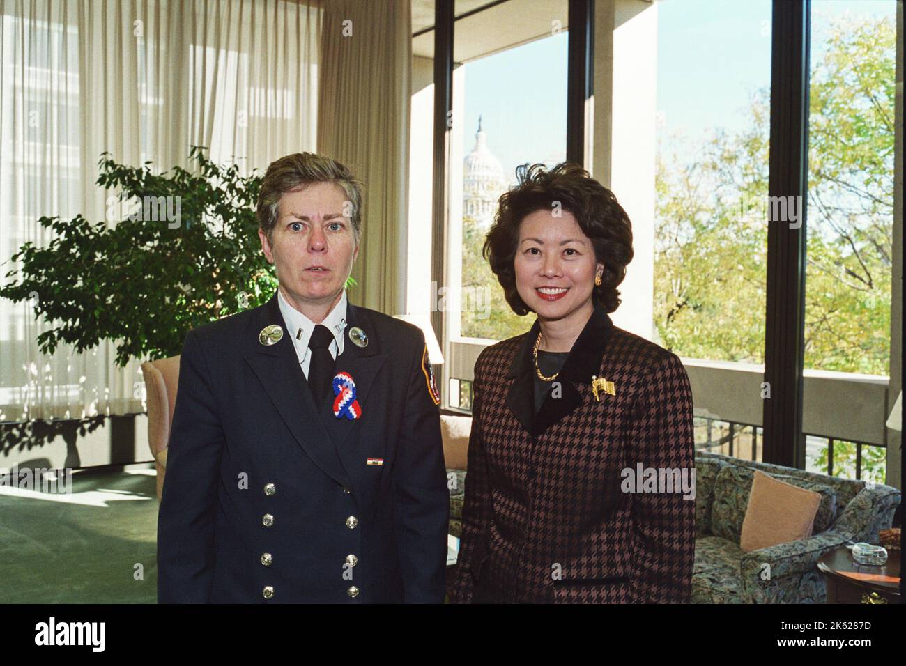 Office of the Secretary - Secretary Elaine Chao with Lt. Brenda Berkman ...