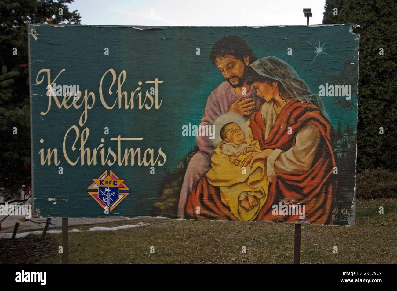Keep Christ in Christmas placard Stock Photo