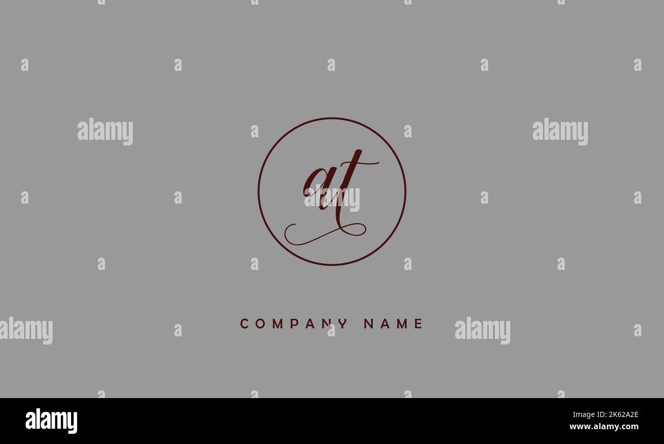 AT, TA  Abstract Letters Logo Monogram Stock Vector