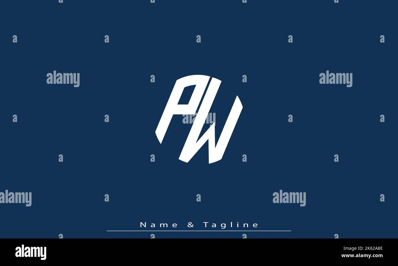 Alphabet letters Initials Monogram logo PW , WP Stock Vector