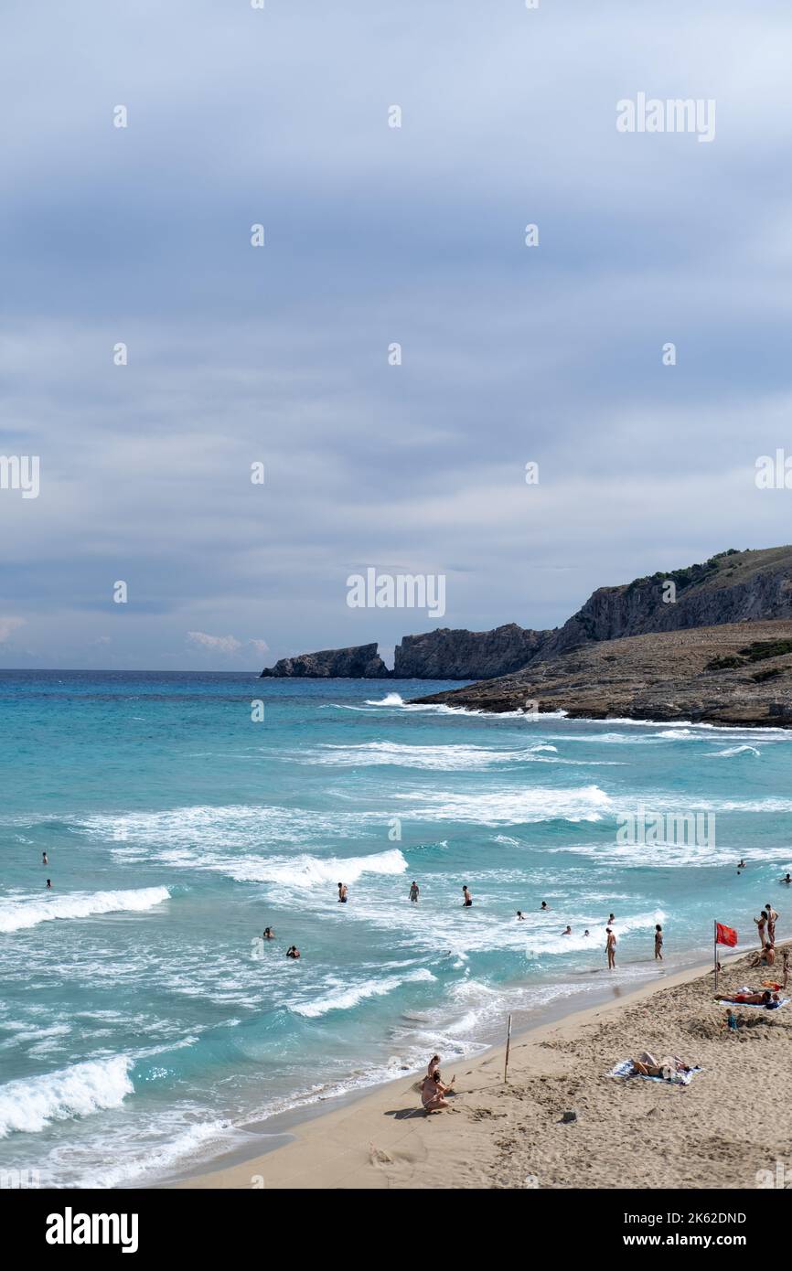 The beach at Cala Mesquida, Majorca, Spain. Stock Photo