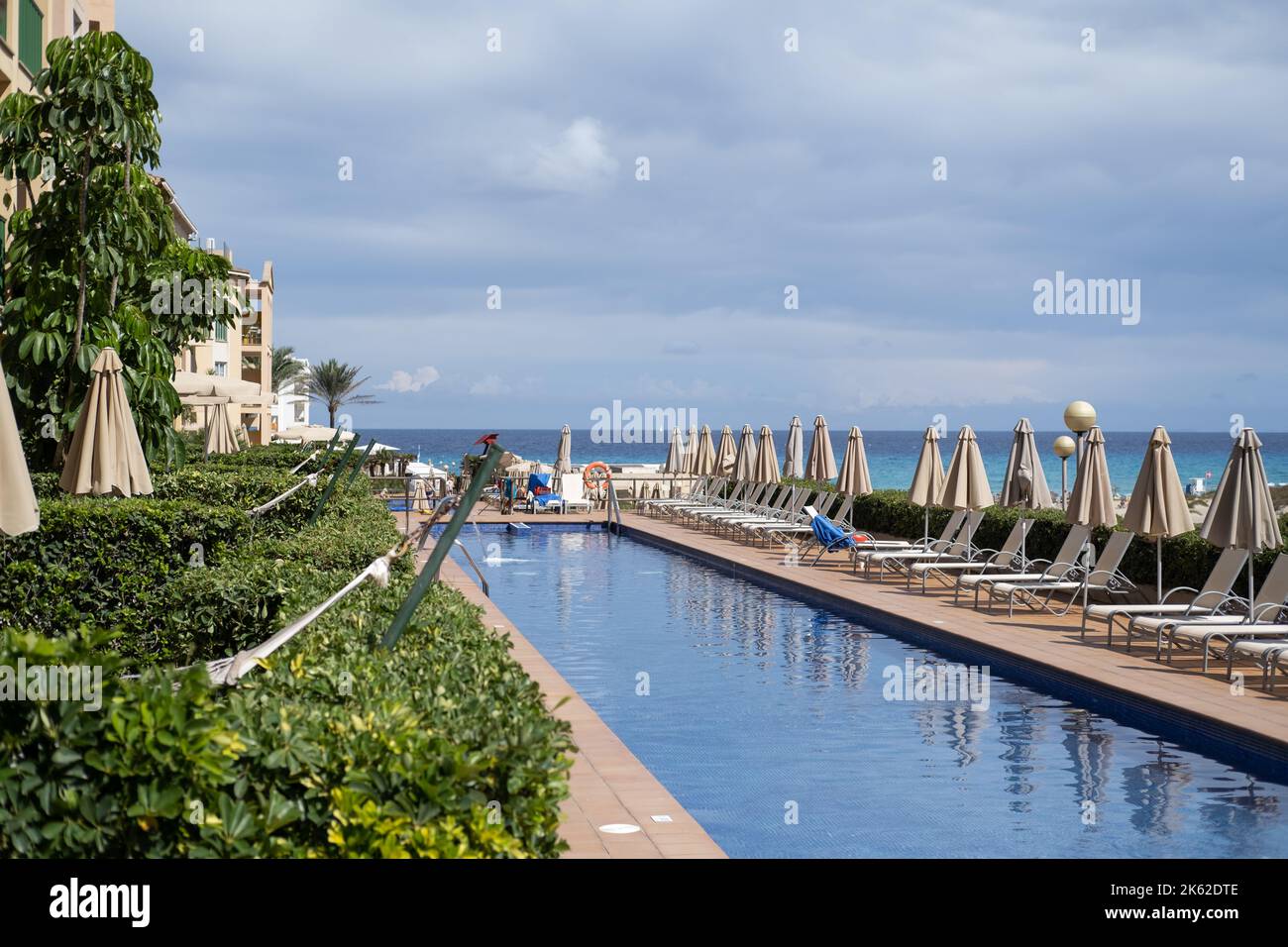 Resort hotel at Cala Mesquida, Majorca, Spain. Stock Photo