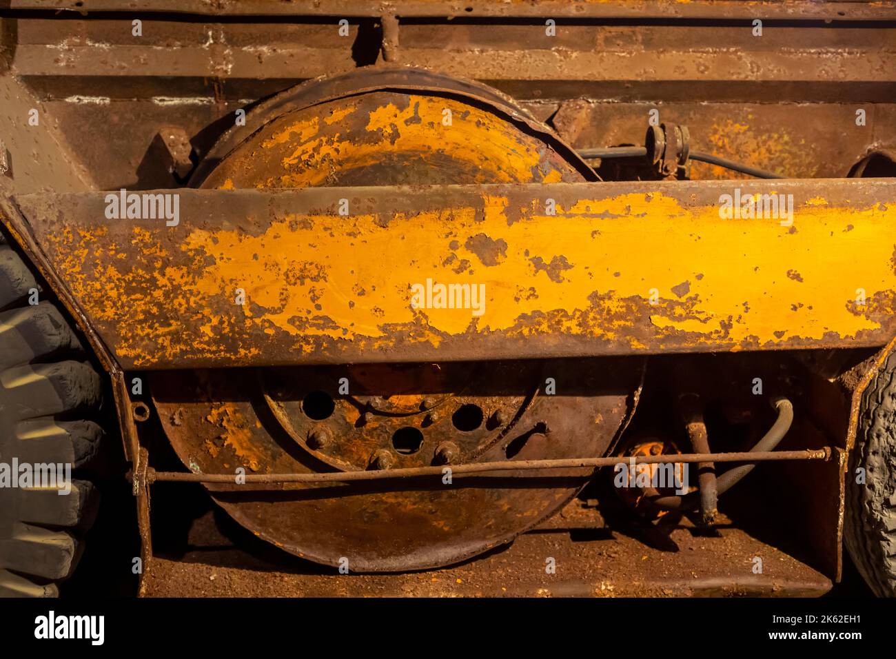 Hutchinson, Kansas A closeup of a piece of old salt mining equipment
