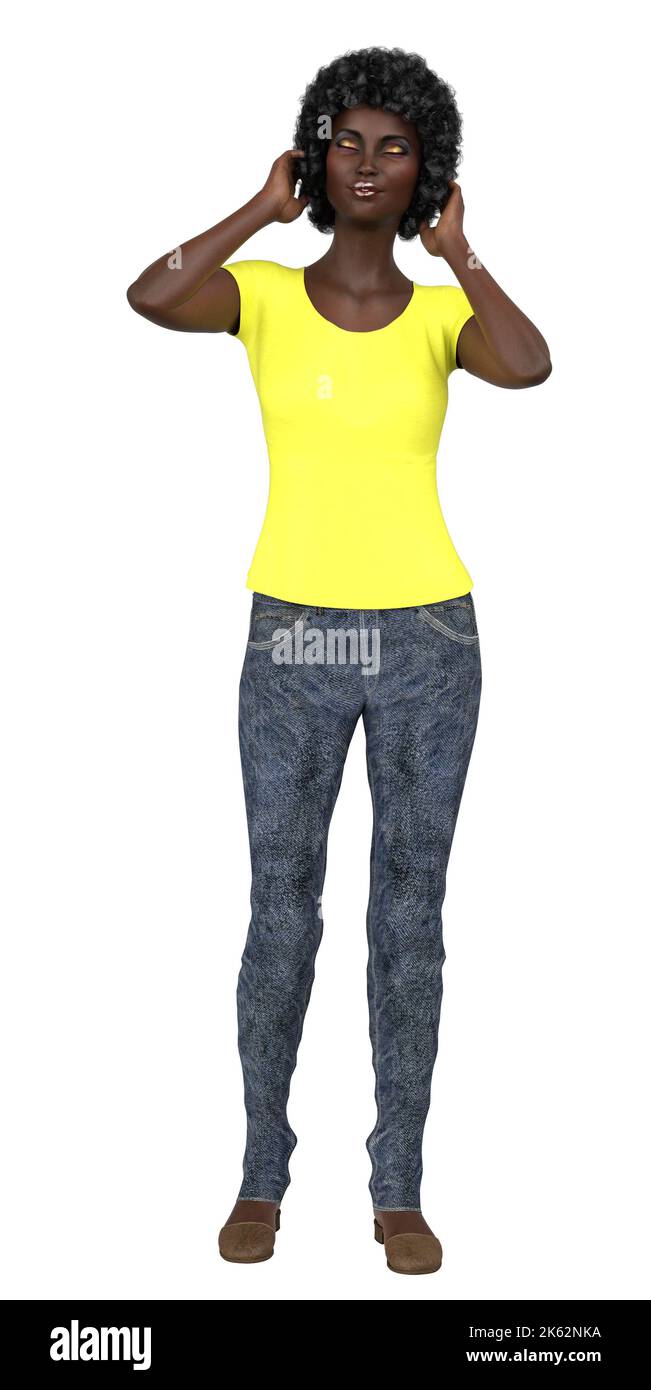 Dark skin female model Cut Out Stock Images & Pictures - Alamy