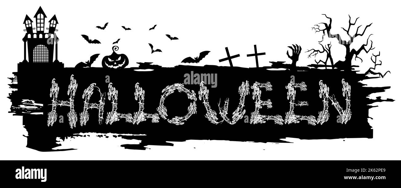 Happy Halloween Vector Lettering Black Letters With Thorny Gloomy happy-halloween-vector-lettering-black-letters-with-thorny-gloomy