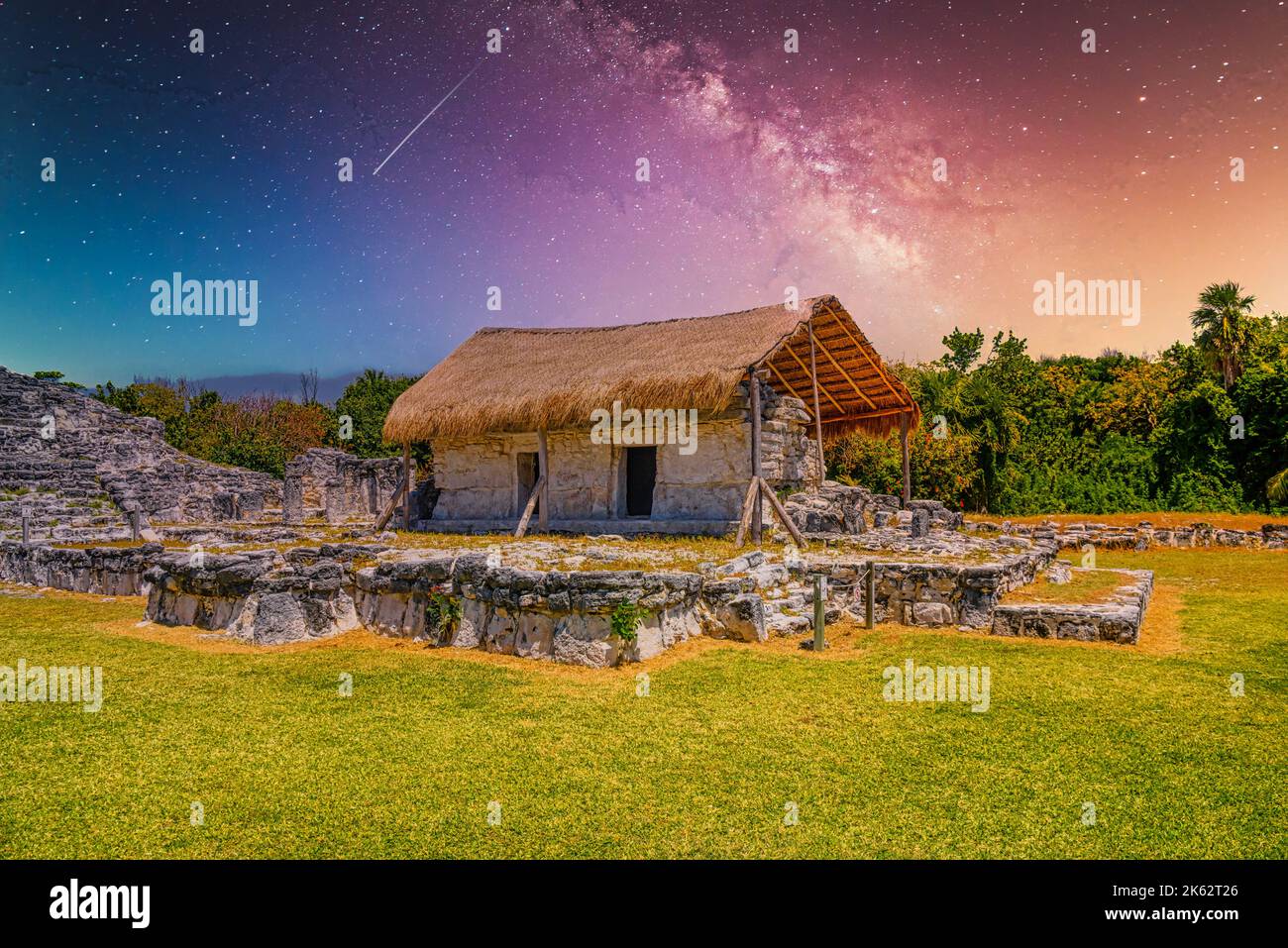 Ancient ruins of Maya in El Rey Archaeological Zone near Cancun ...