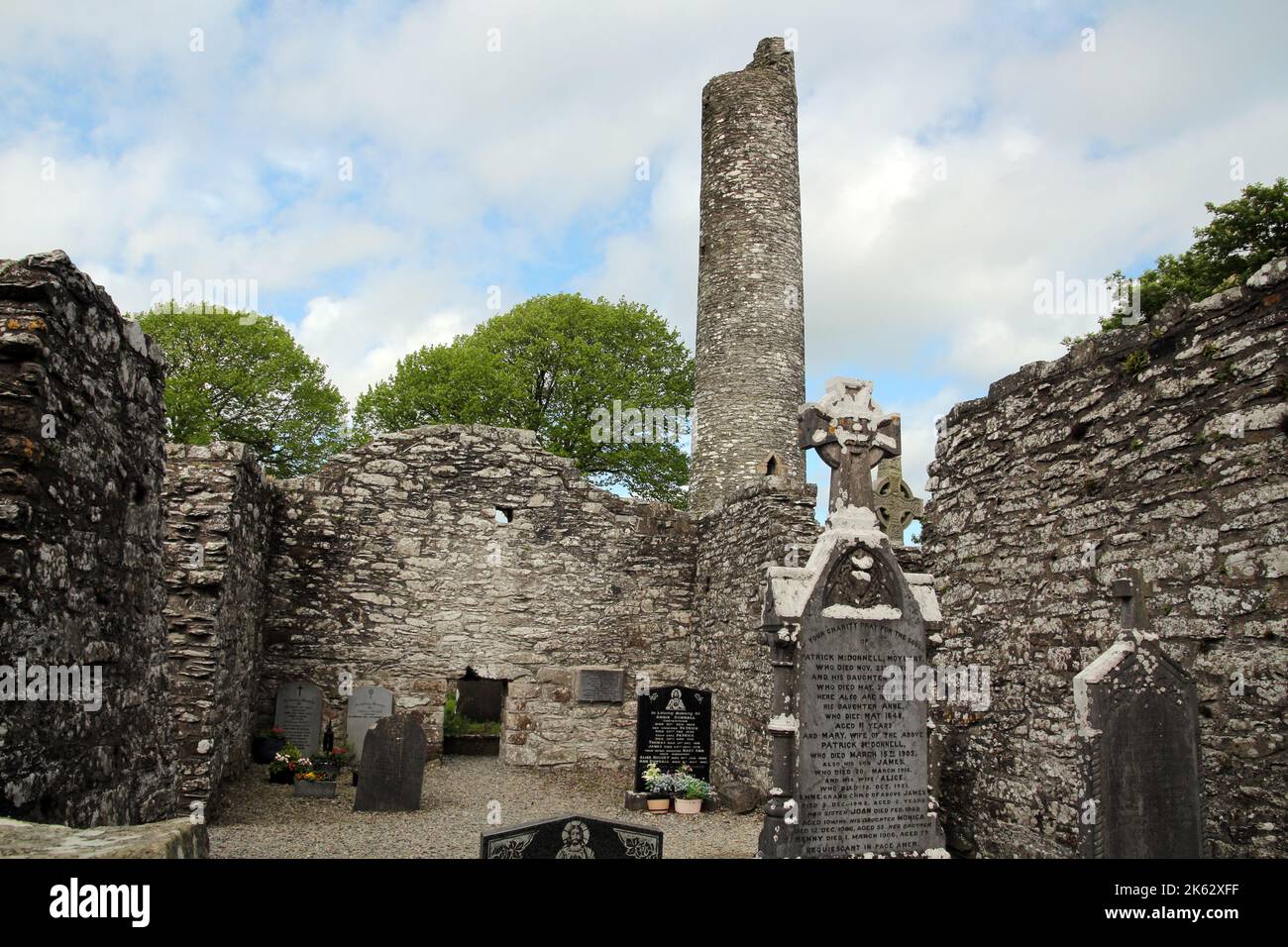 The ruins of Monasterboice in Ireland Stock Photo