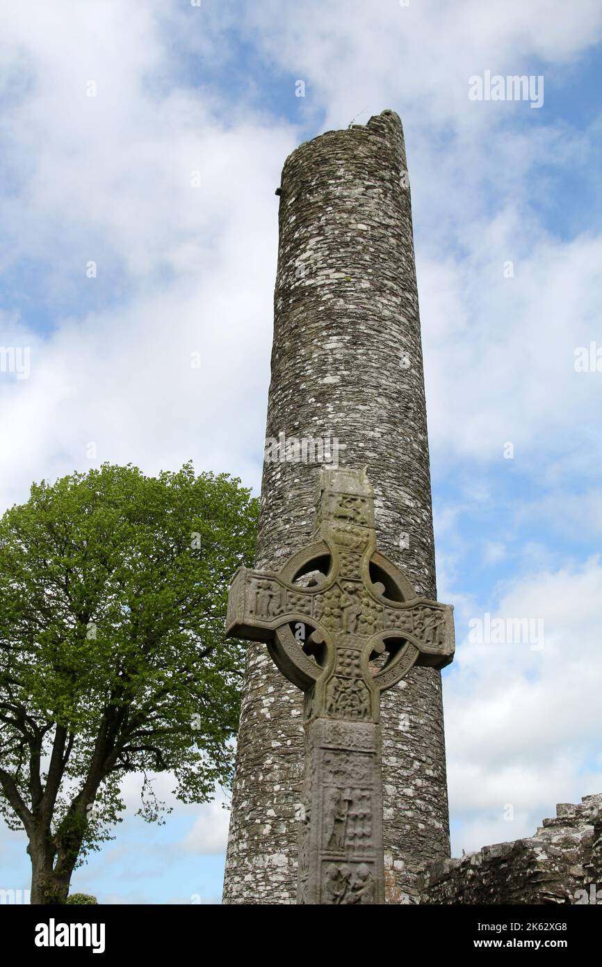 The High Cross of Muiredach in Monasterboice in Ireland Stock Photo