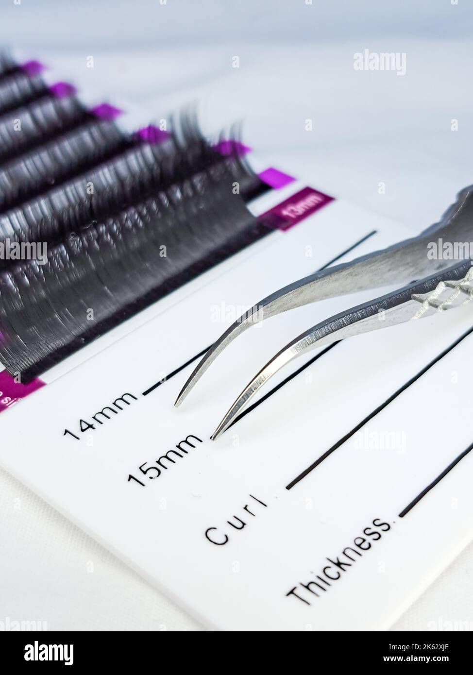 Equipment for eyelash extensions in beauty salon face care Stock Photo