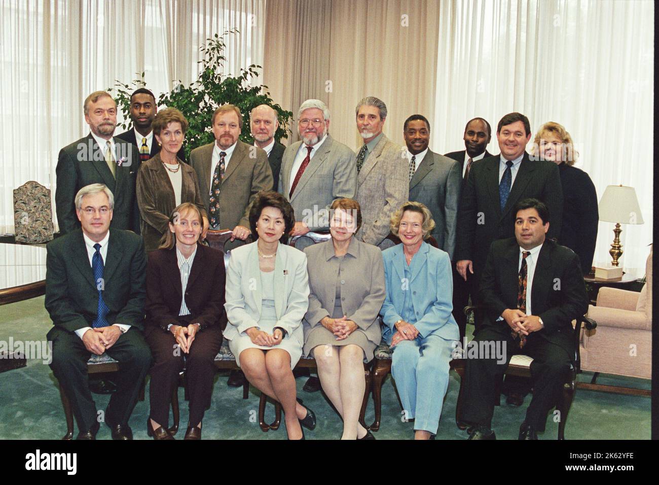 Office of the Secretary - Secretary Elaine Chao with 15 (CTA) Regional Job Corps Representatives Stock Photo