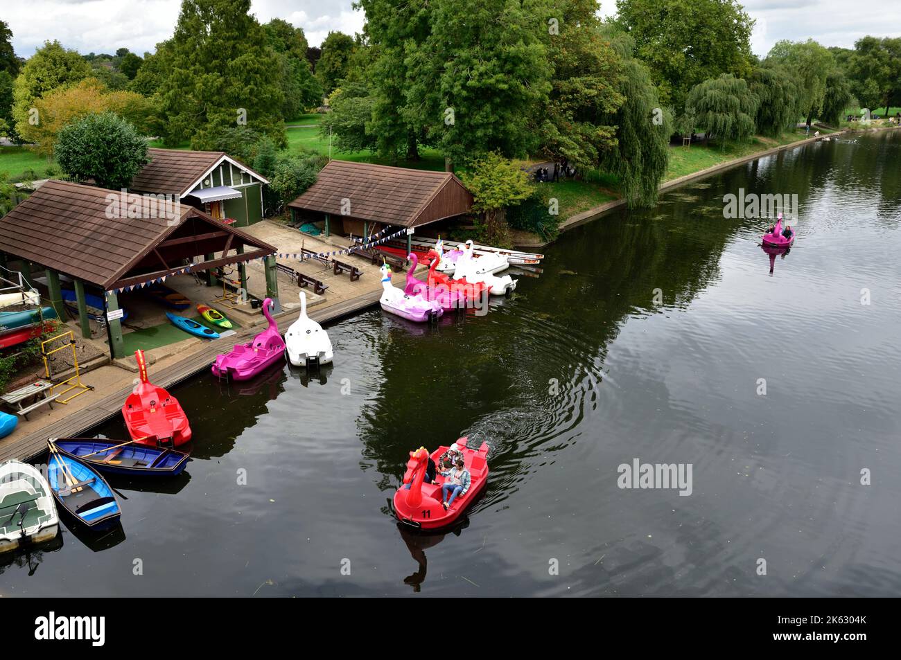 Warwick Boats hiring out swan and dragon pedalos, row boats, canoes