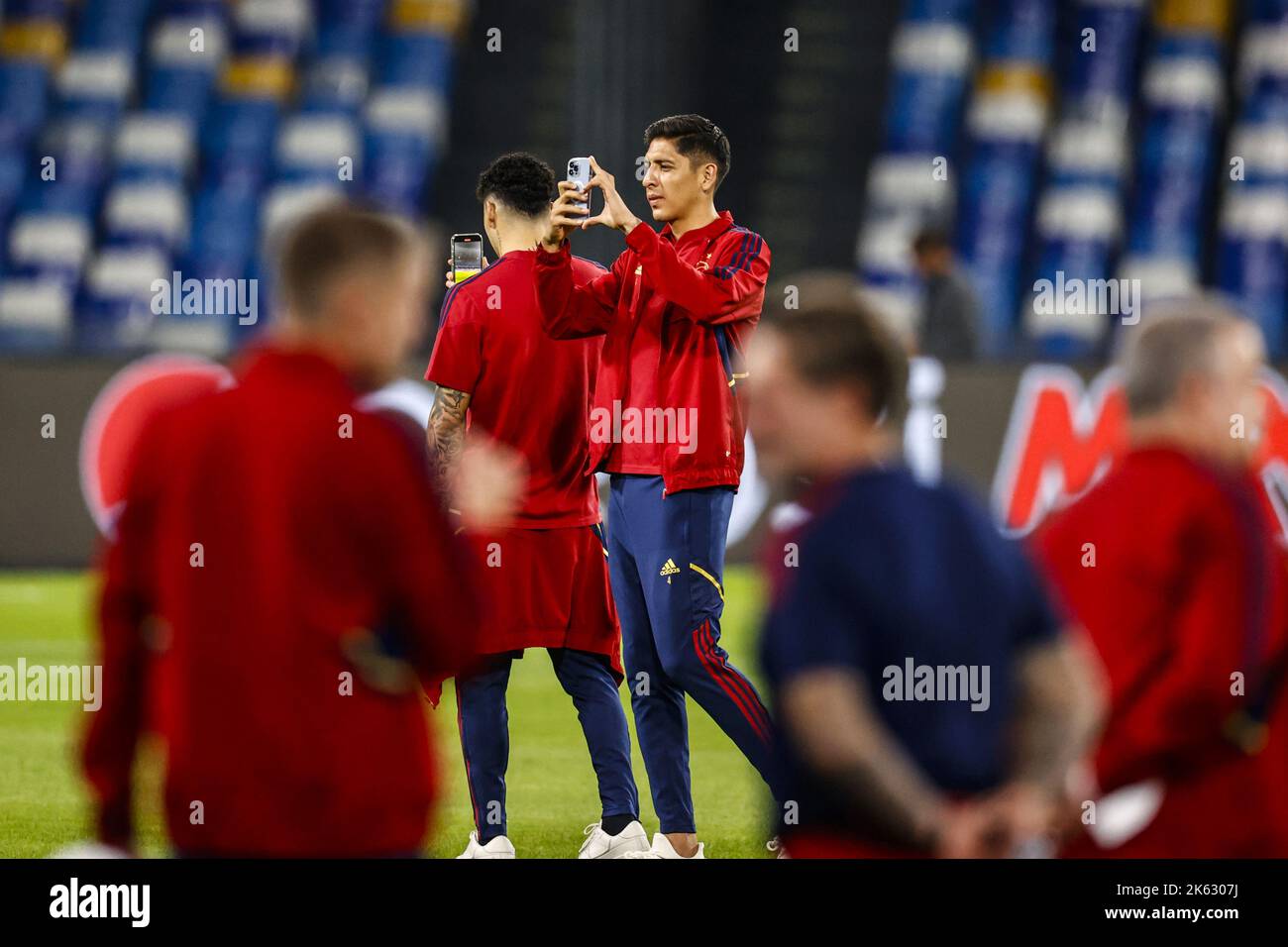 NAPLES - Edson Alvarez of Ajax during the Walkaround the pitch ahead of the Champions League game against SSC Napoli at Stadium Diego Armando Maradona on October 11, 2022 in Naples, Italy. ANP MAURICE VAN STEEN Stock Photo