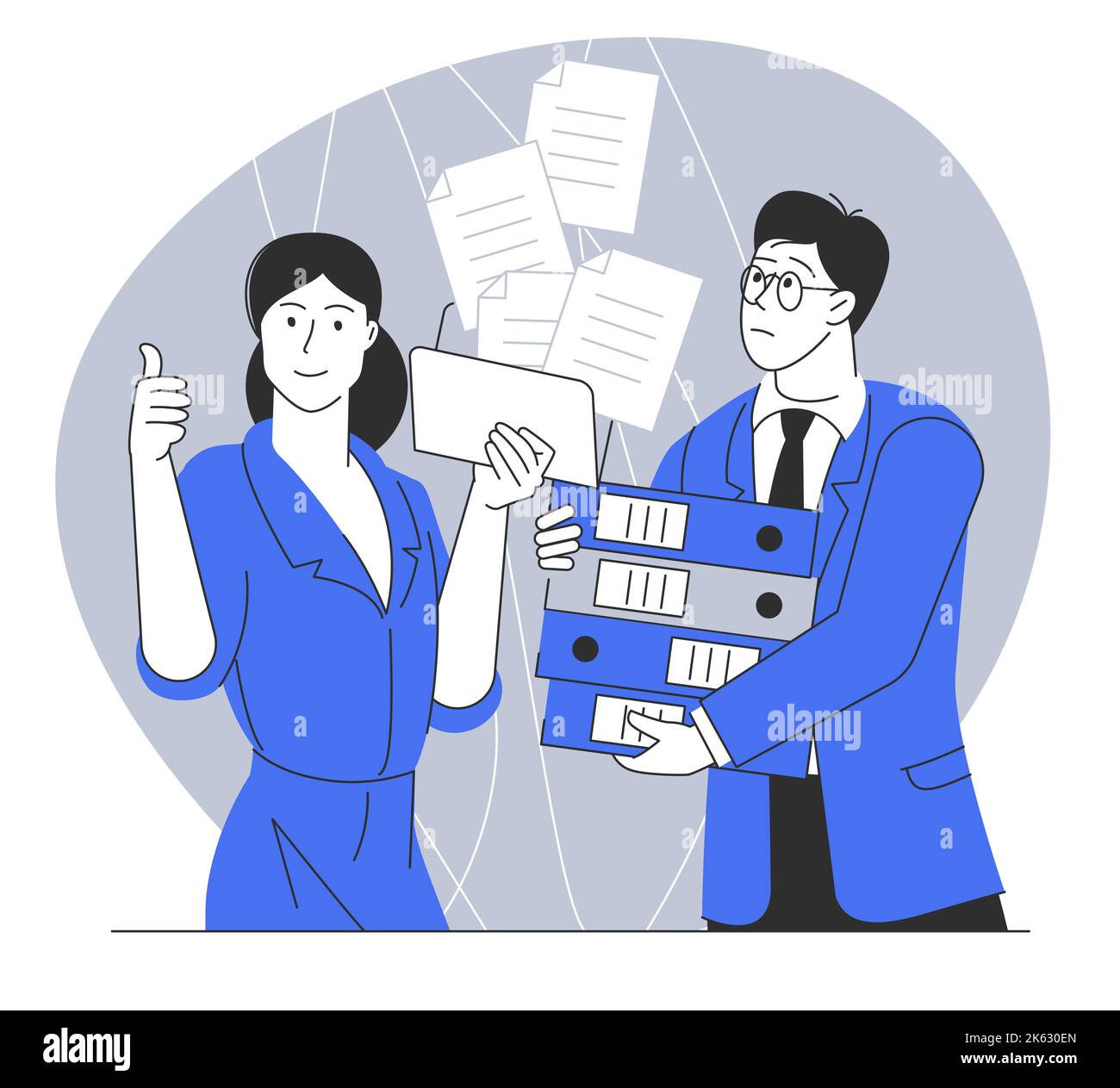 Paperwork vs electronic documents Stock Vector Image & Art Alamy